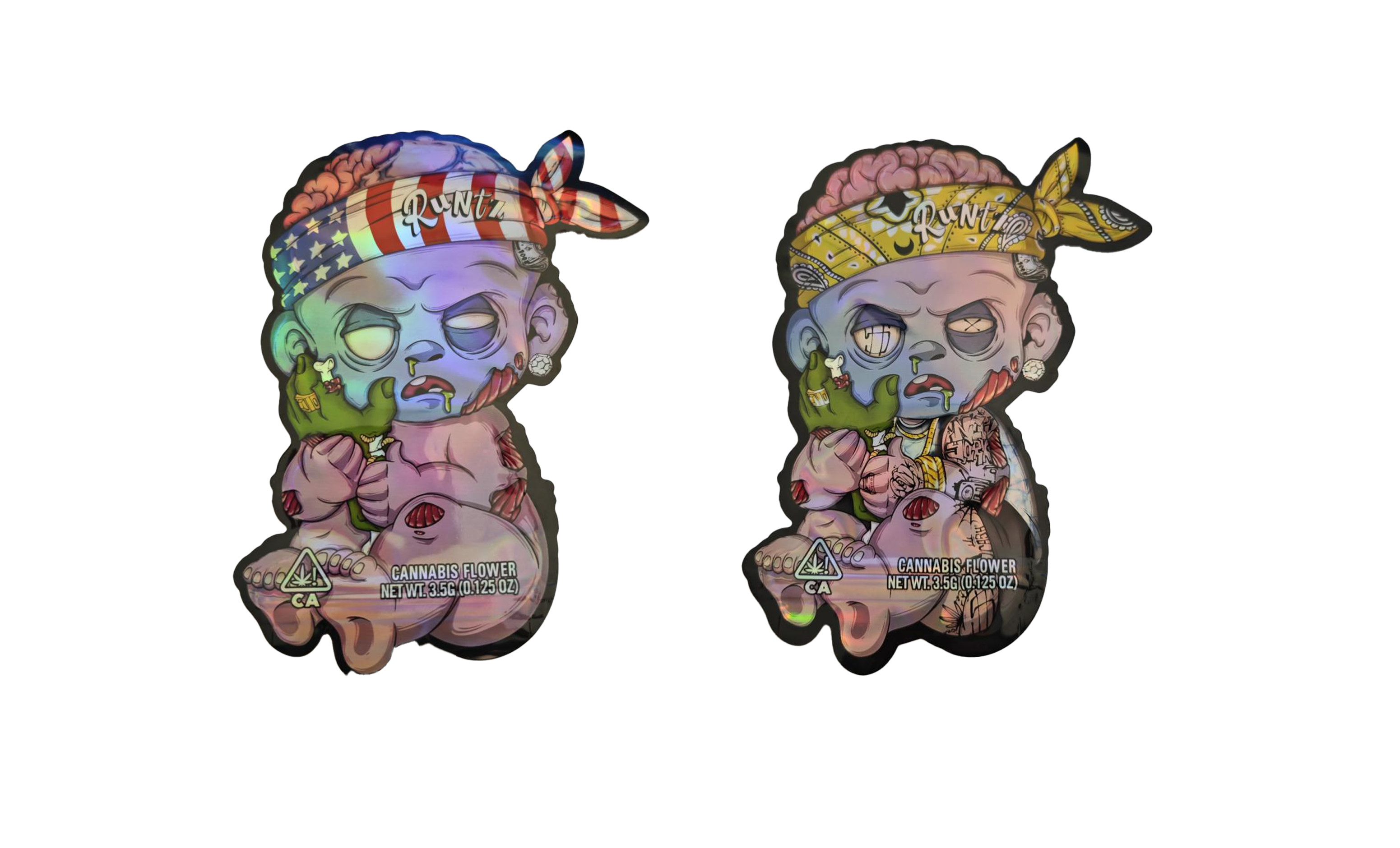 Custom Design Diecut Circle Dye Cut Mylar Bag Lebensmittelqualität 3,5 g Geruchssicherung Custom Shape Die Cut Mylar Bag