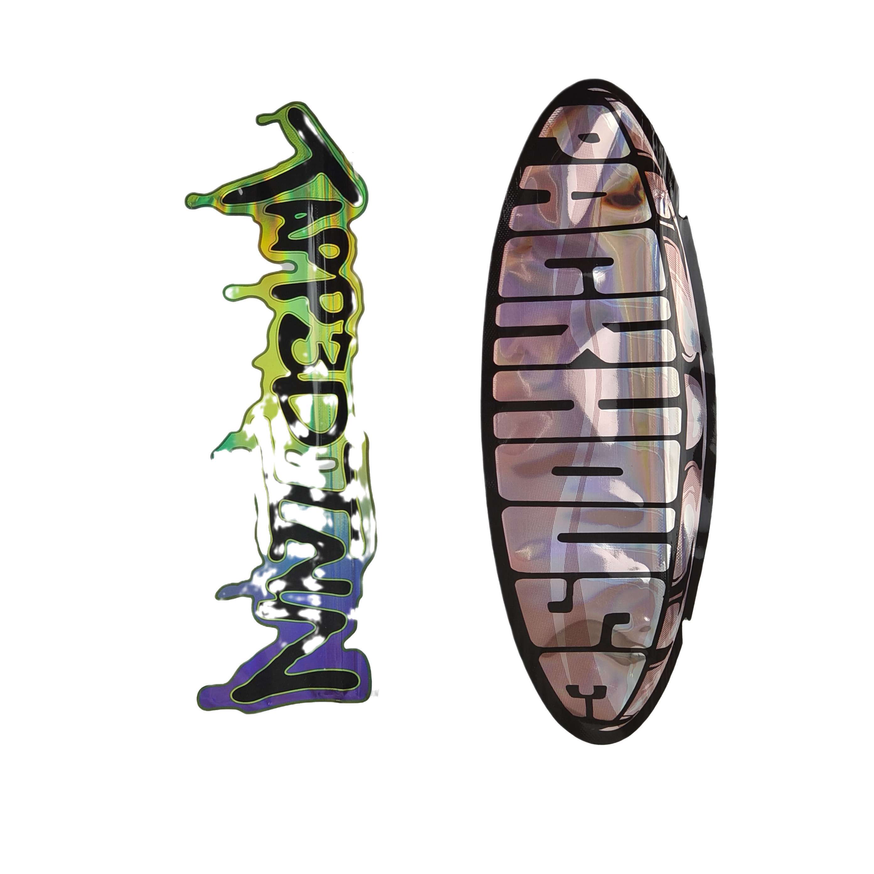 Custom 3.5g Holographische Stanz Mylar Taschen Unregelmäßige Form Verpackung Reißverschluss Geruchssicherung Stanz Kunststoff Verpackung Tasche