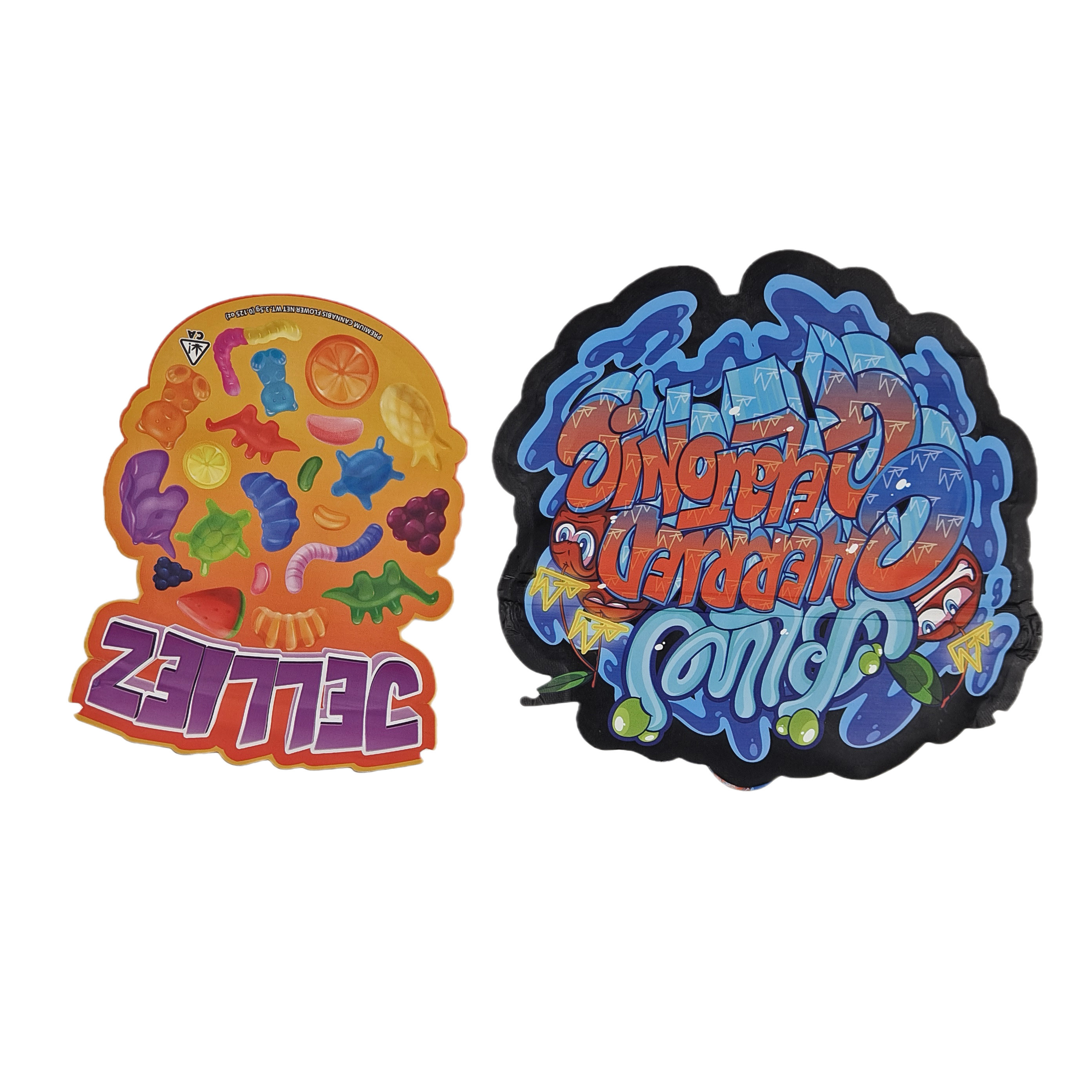 Custom Printed Soft Touch Holograph Die Cut Unregelmäßige spezielle Form Kunststoff Reißverschluss Mylar Lebensmittelverpackungstüte