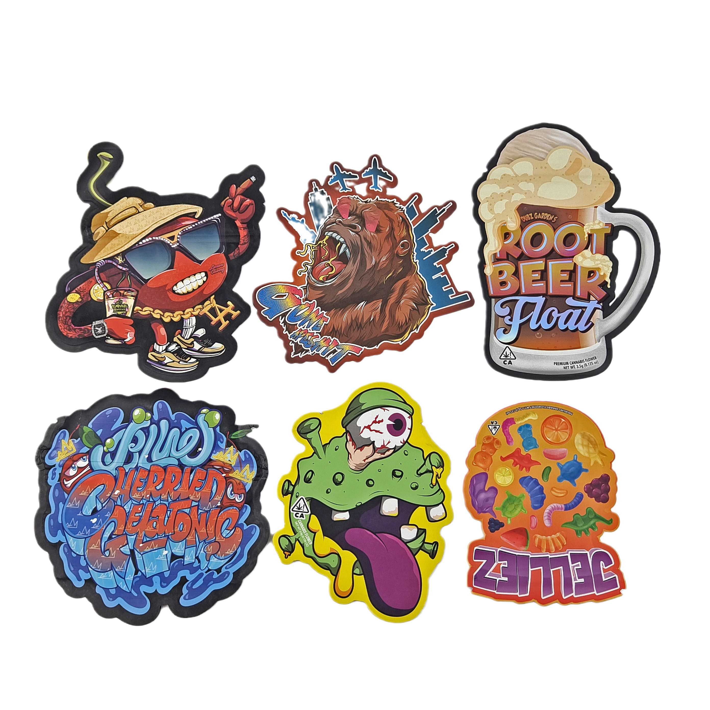 Geruchsdichtes, individuell bedruckt, 3,5 g einzigartig, speziell geformt, unregelmäßig verpackte Lebensmittel