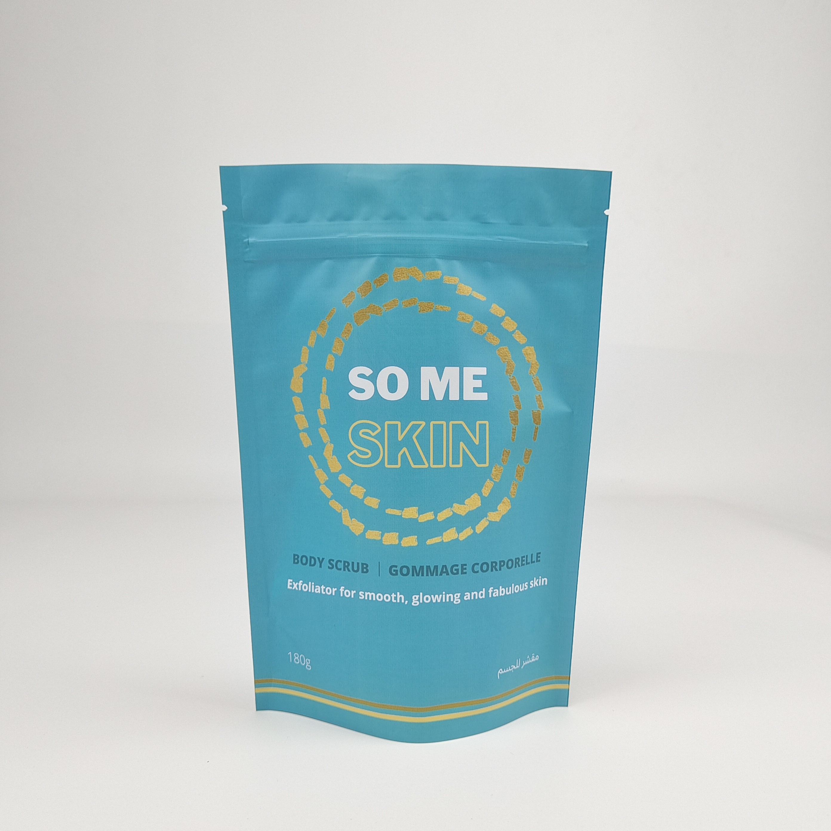 Wiederverwendbares Metall-Aluminiumfolie Badsalz Stand Up Reißverschlussbeutel Körper scrubs Verpackungstüte für Badbombe