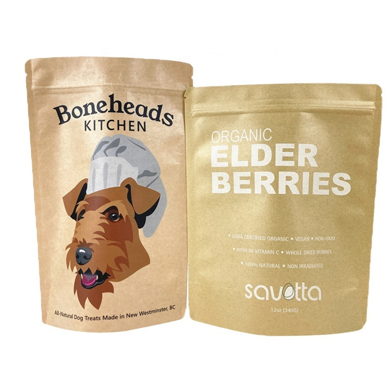 Biologisch abbaubare weiße Kraftpapiersäcke für Mango Pulver Nüsse Haustierfutter Geruchsfeste Papierverpackungstüte