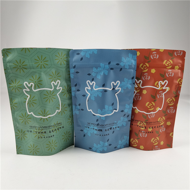 Anpassungsgröße Umweltschonende Snack-Tasche Verpackung Matte Aluminiumfolie Stehen Sie auf Tasche Ziplock Doypack Tasche