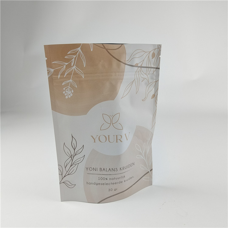 Neues Design maßgeschneiderte Größe Matte Finish Snack Bag Verpackung Matt Aluminiumfolie Stehen Sie auf Tasche Ziplock Doypack Tasche