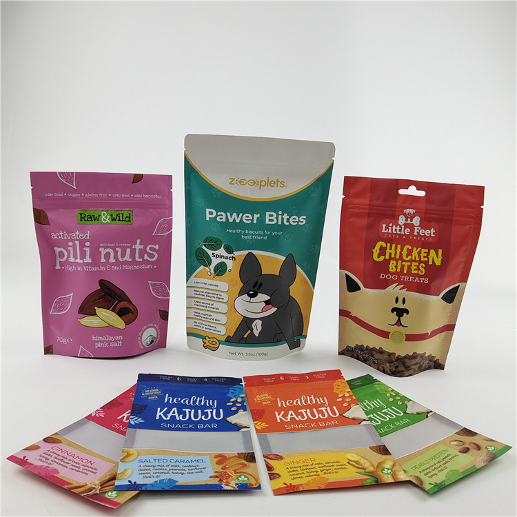 Bestseller Umweltschonende, recycelbare, kundenspezifische, gedruckte Tasche für Lebensmittel mit Reißverschluss für Snackverpackungen