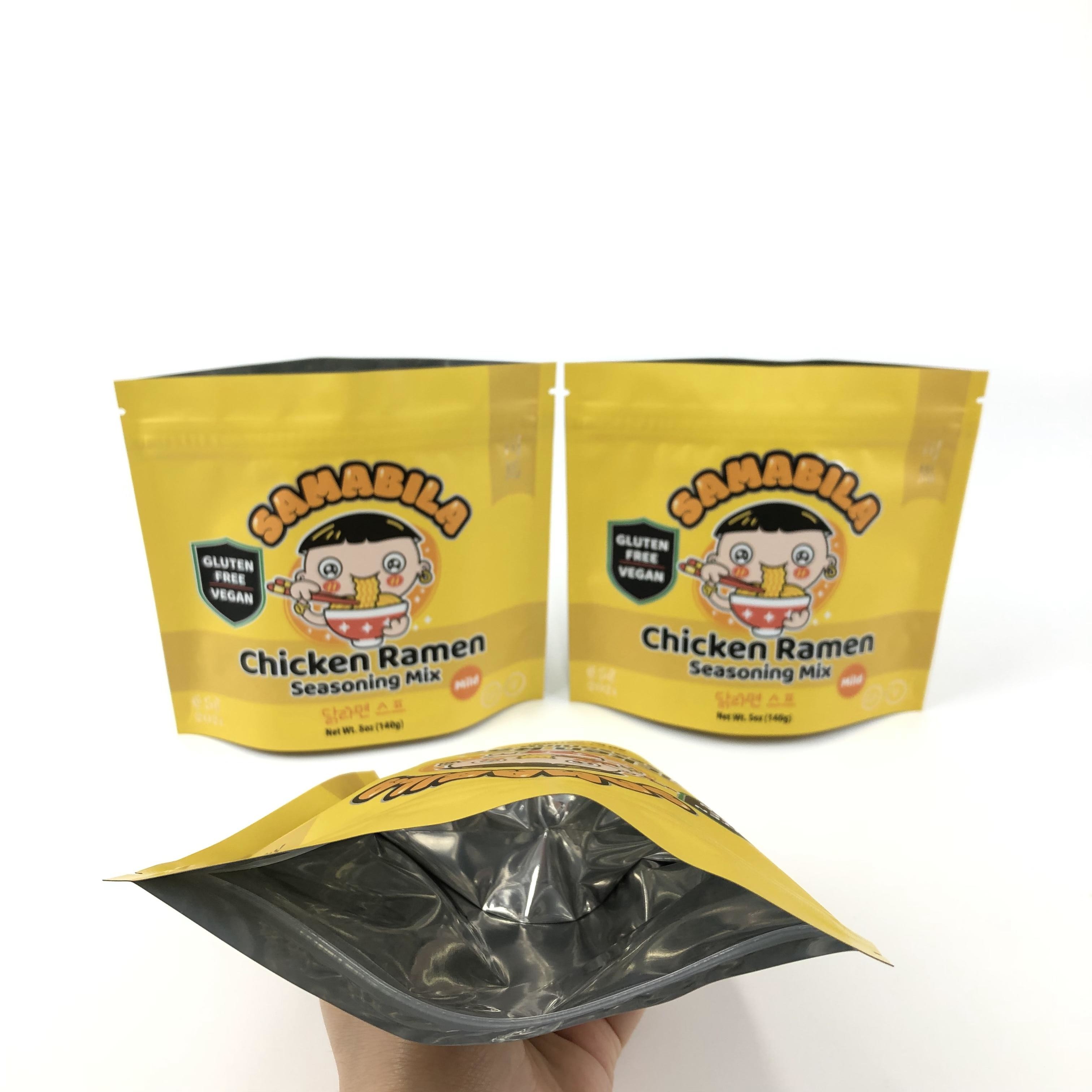 Verpackung aus pflanzlichen Weihrauch für Stehbeutel mit Reißverschluss