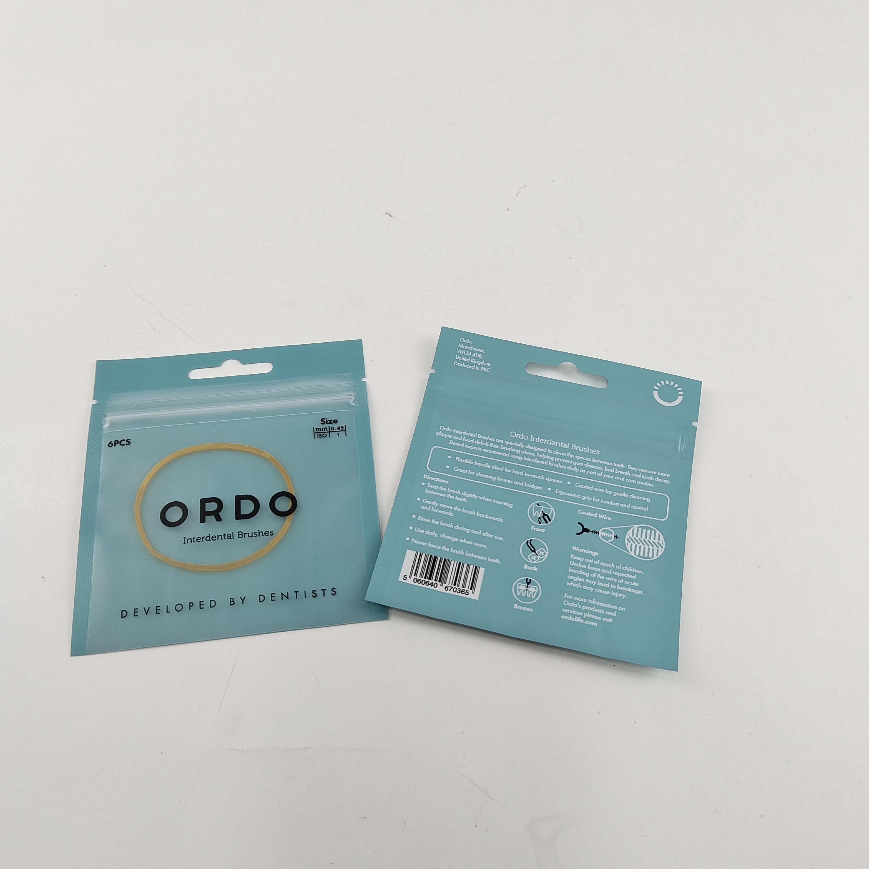 Umweltfreundliche Bestseller recycelbare Drei-Seiten-Siegel-Taschen für Zahnpflege Verpackung mit Reißverschluss