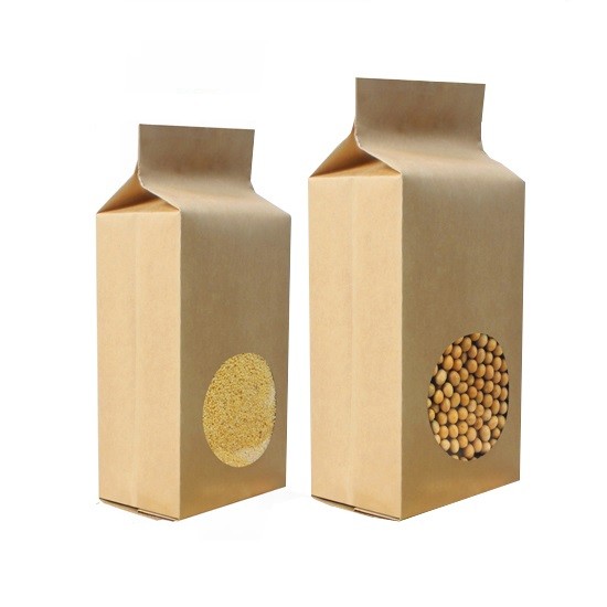 Selbststehender Seitenkeil 250 Gramm kundengebundene Papiertüten Supar, das mit Fenster verpackt