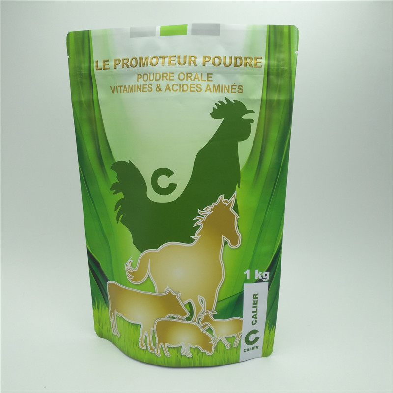 Wiederversiegelbare verpackende Plastikbeutel, Reißverschluss-Nahrung- für Haustieretasche für Tierergänzung