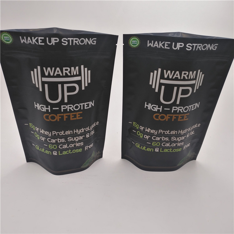 Der Nahrungsmittelgrad, der wiederverwendbar ist, stehen oben die Plastikbeutel, die Folien-Kaffee-Taschen 250g 500g 1kg verpacken