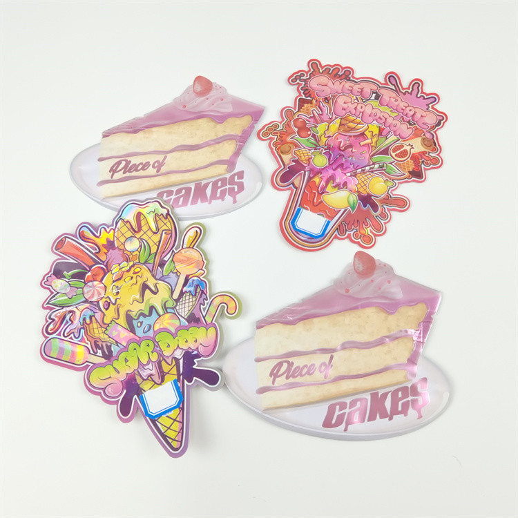 Die Schnitt 3,5g spezielle Form Taschen Kekse Süßigkeiten Snack Stand Up Zipper Tasche