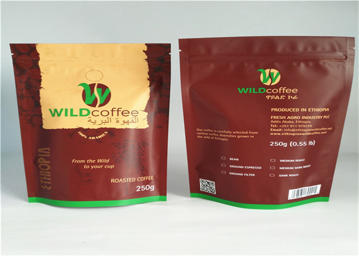 Schwarzer Plastik-Plastikverpackungs-Taschen-Zipverschluß treten Kaffee und für Tee ein