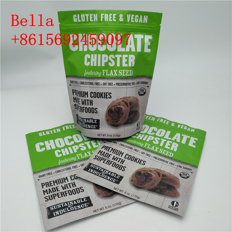 Kundenbezogenheits-Farbaluminiumfolie sackt Reißverschluss-Spitzen-Griff für das Plätzchen-Verpacken ein