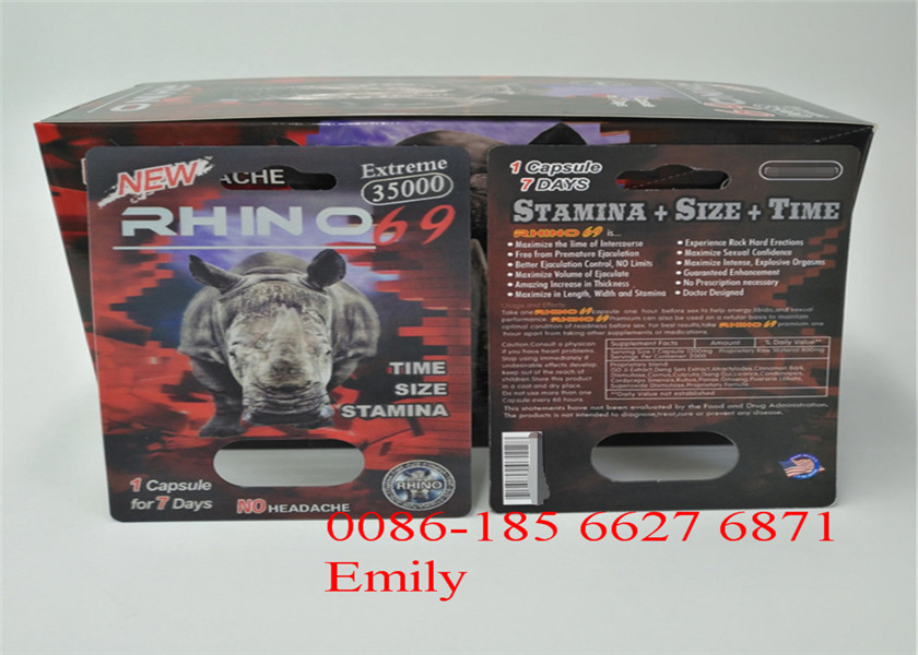 Materielle Blasen-Papierkarte, die für alle Penis-Energie-Kapseln der Natur-FX9000 verpackt