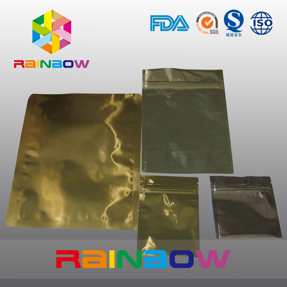 Goldaluminiumfolie-statische Taschen-Reißverschluss-Beutel-Antiverpackung für elektronische Produkte