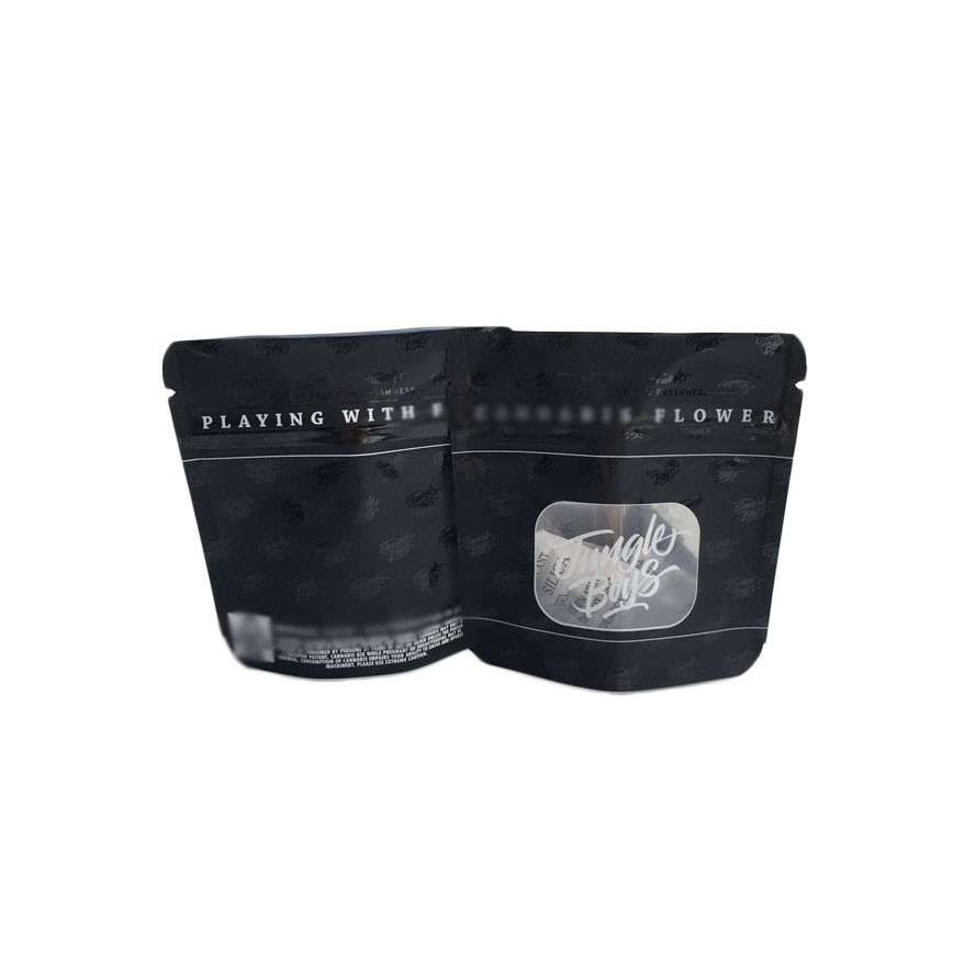 Schwarze Oberflächenplastikmattbeutel, die Stellen-transparentes klares UVVorderfenster verpacken