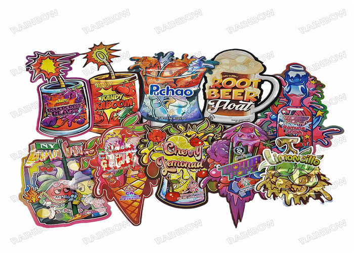 Das ganz eigenhändig geschriebe kundenspezifische geformte Aluminiumverpacken der lebensmittel der leichten Berührung 3.5g Plastik sackt gestempelschnittene Beutel ein