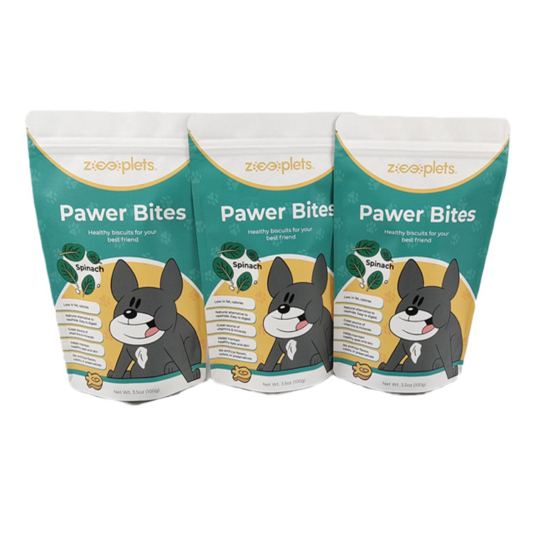 Low Moq Stand Up Pouch Kraftpapier Druckverpackungstüte für Haustiere Geruchsschutz Taschen mit Logo