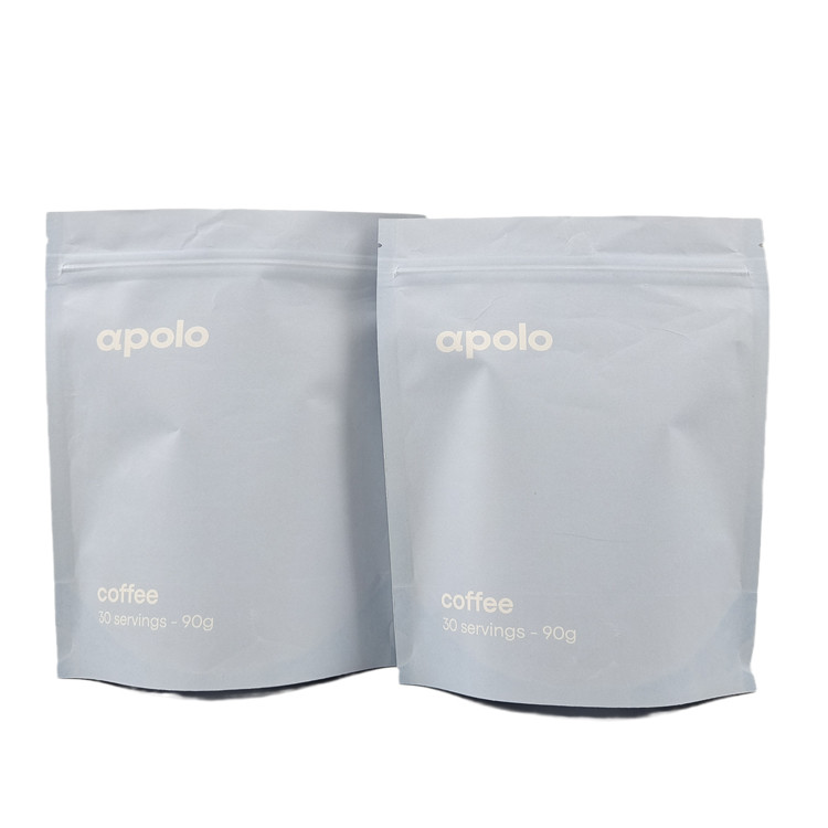 warm verkauft cuCstom Druck Eco-Friendly wieder verschließbare Kraftpapierbeutel für Kaffee-Proteinpulver