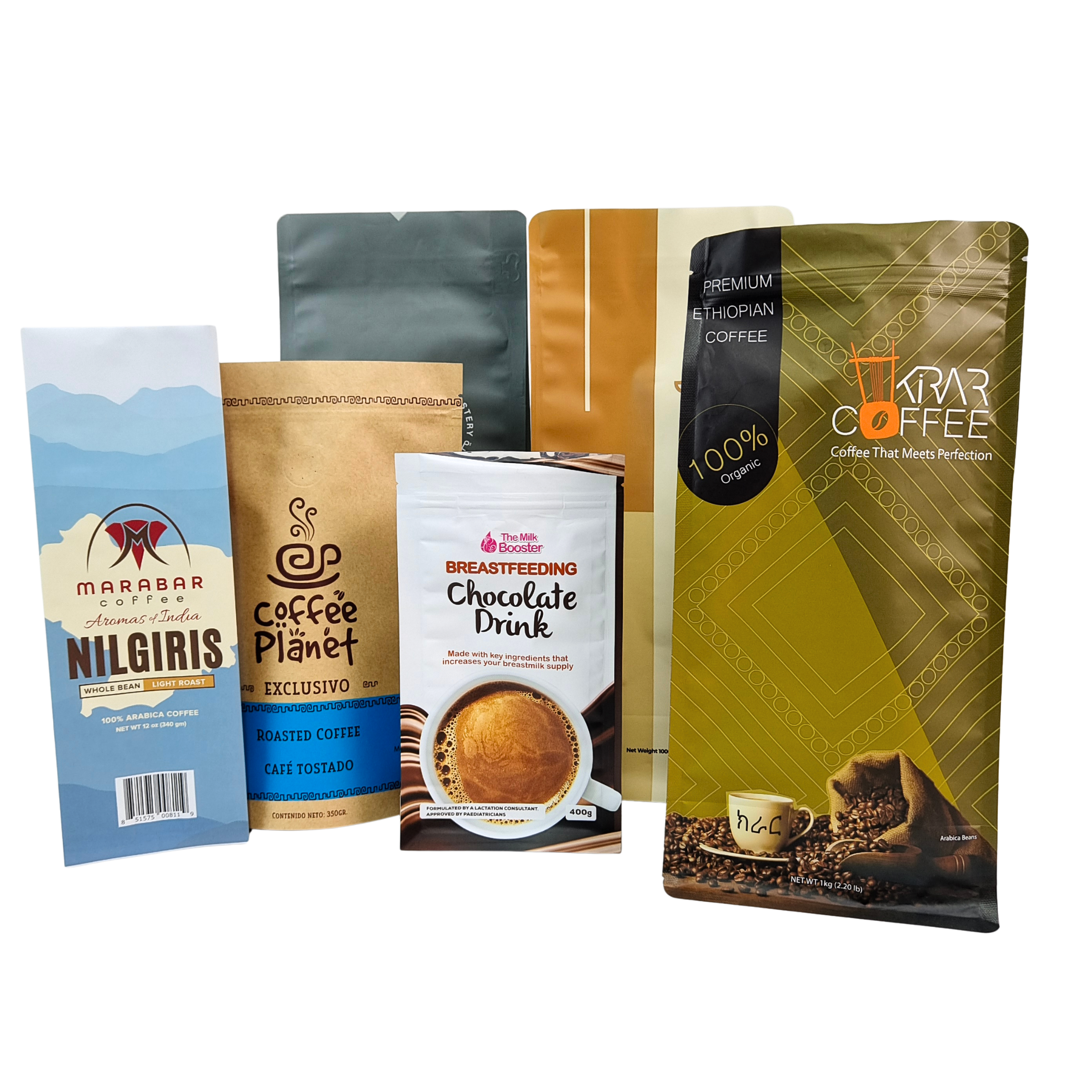 Custom Stand Up Zipper Coffee Bean Bag with Valve