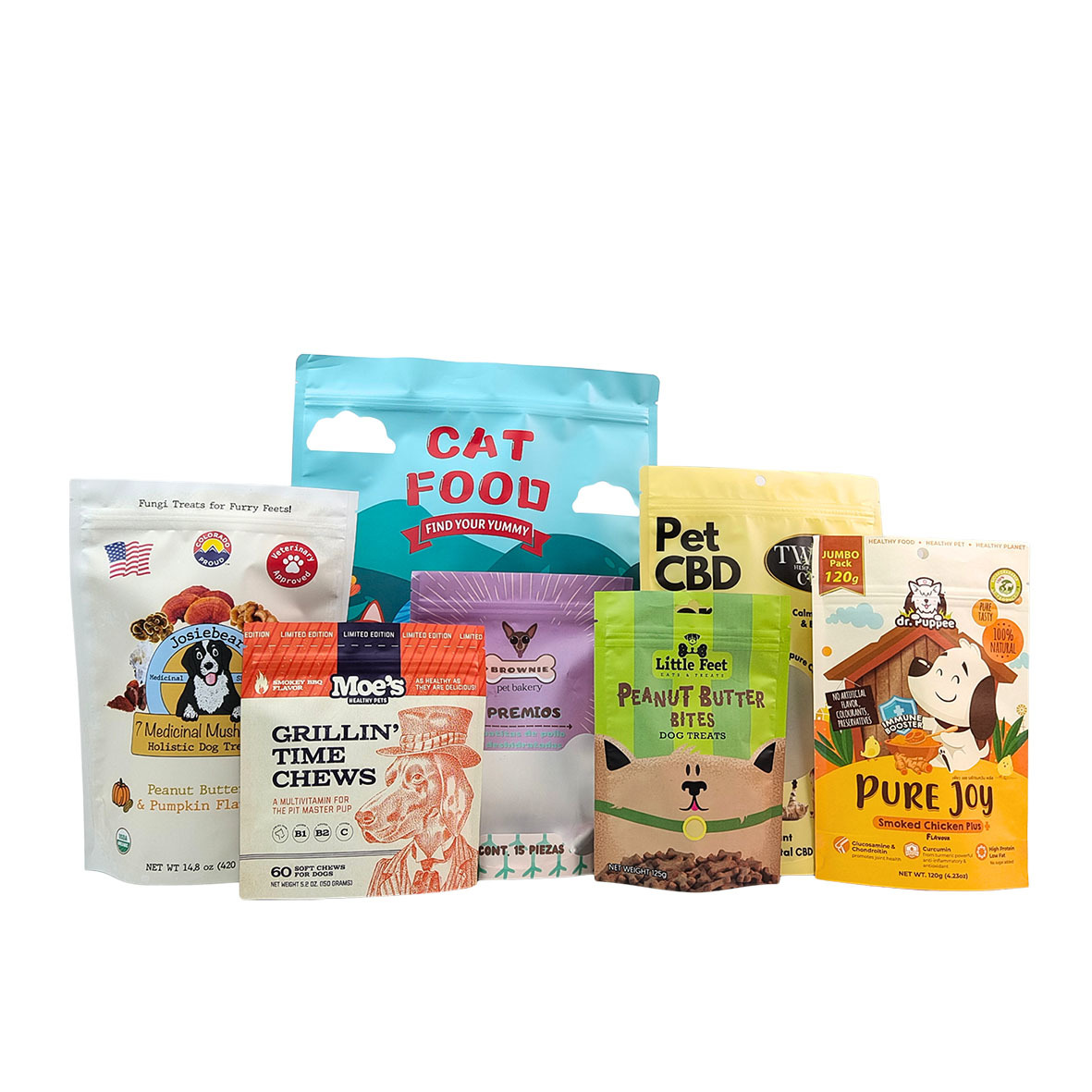 Umweltfreundliche, wiederverwendbare Stehtasche mit 50-200 Mikrometer Dicke für Tierfutterverpackungen