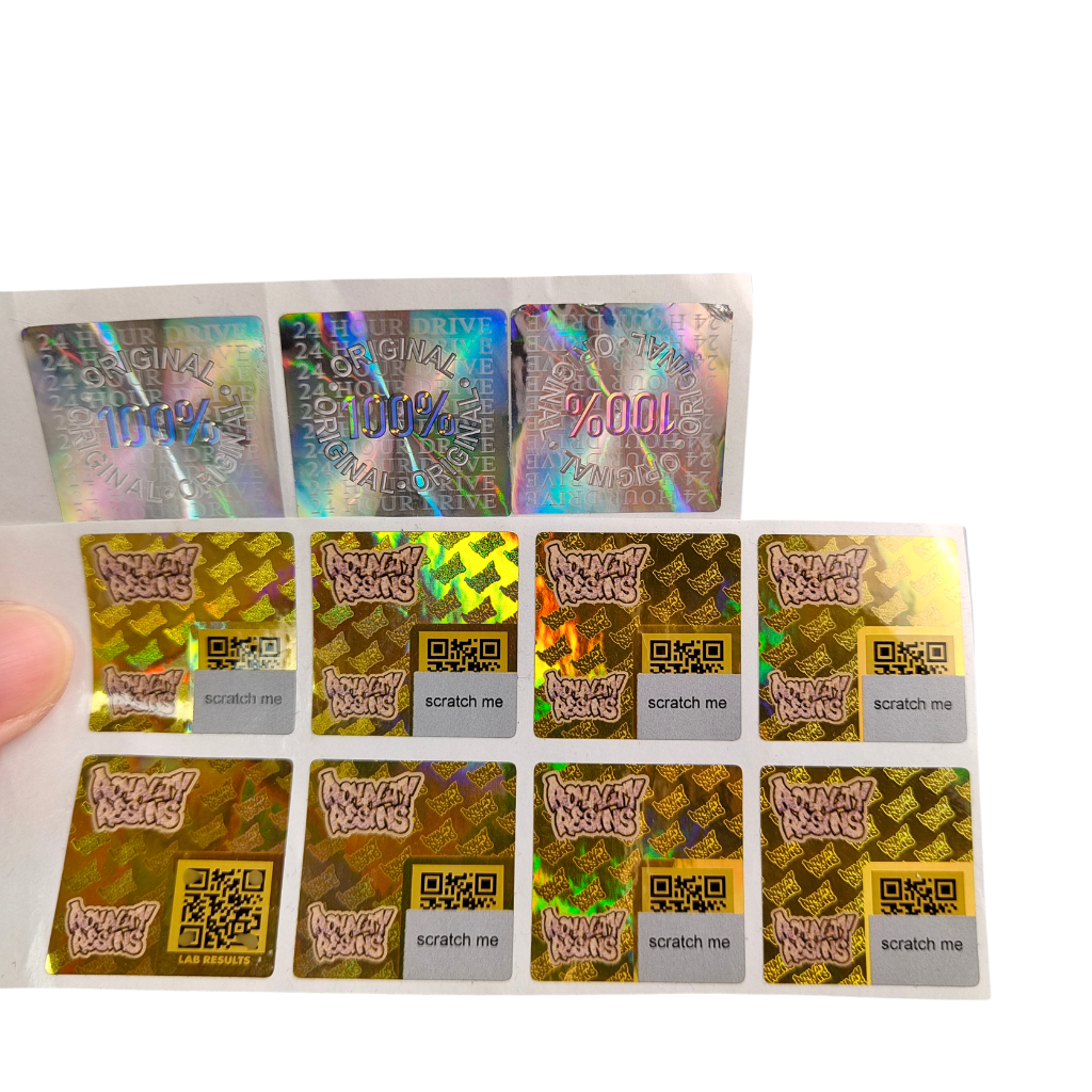 Selbstklebendes Vinyl PVC Papier Aufkleber Wasserdicht UV Hologramm Gedruckt Personalisierte Logo Verpackung Etiketten für Scrapbook Papier