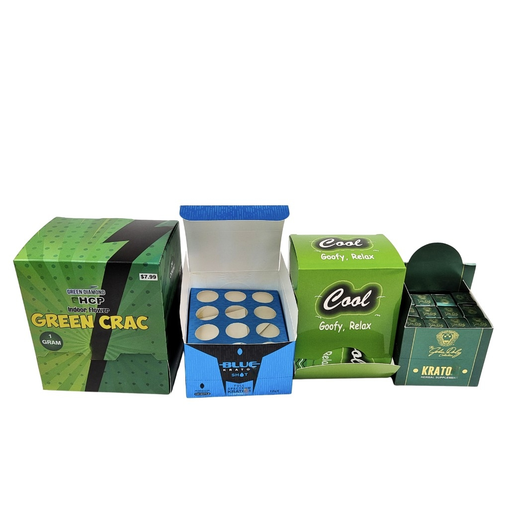 Kraftpapier Kraft-Karton für Snacks für Kekse Energy Bar Kosmetikkarton-Anzeigekonter Verpackung Schwamm