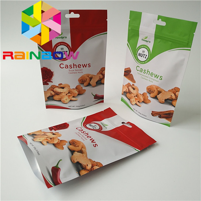 Wiederverschließbare Verpackung für Snacksacks FDA-Zertifikat mit MOPP / VMPET / PE-Material