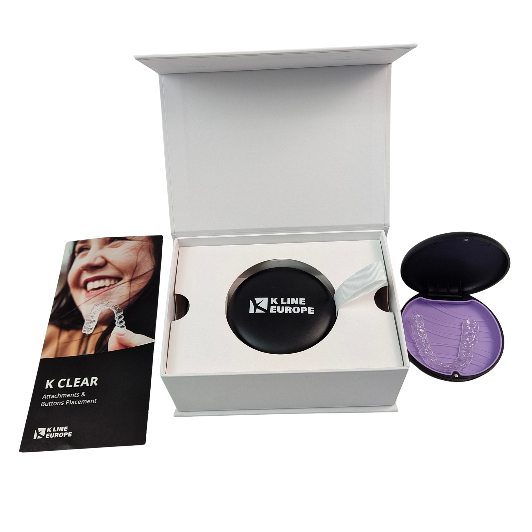 Customized Logo Zahnspangen Kit Box Orthodontik Aligner Verpackungskiste mit Papier Einfügen Zähne Aligner Verpackungskiste