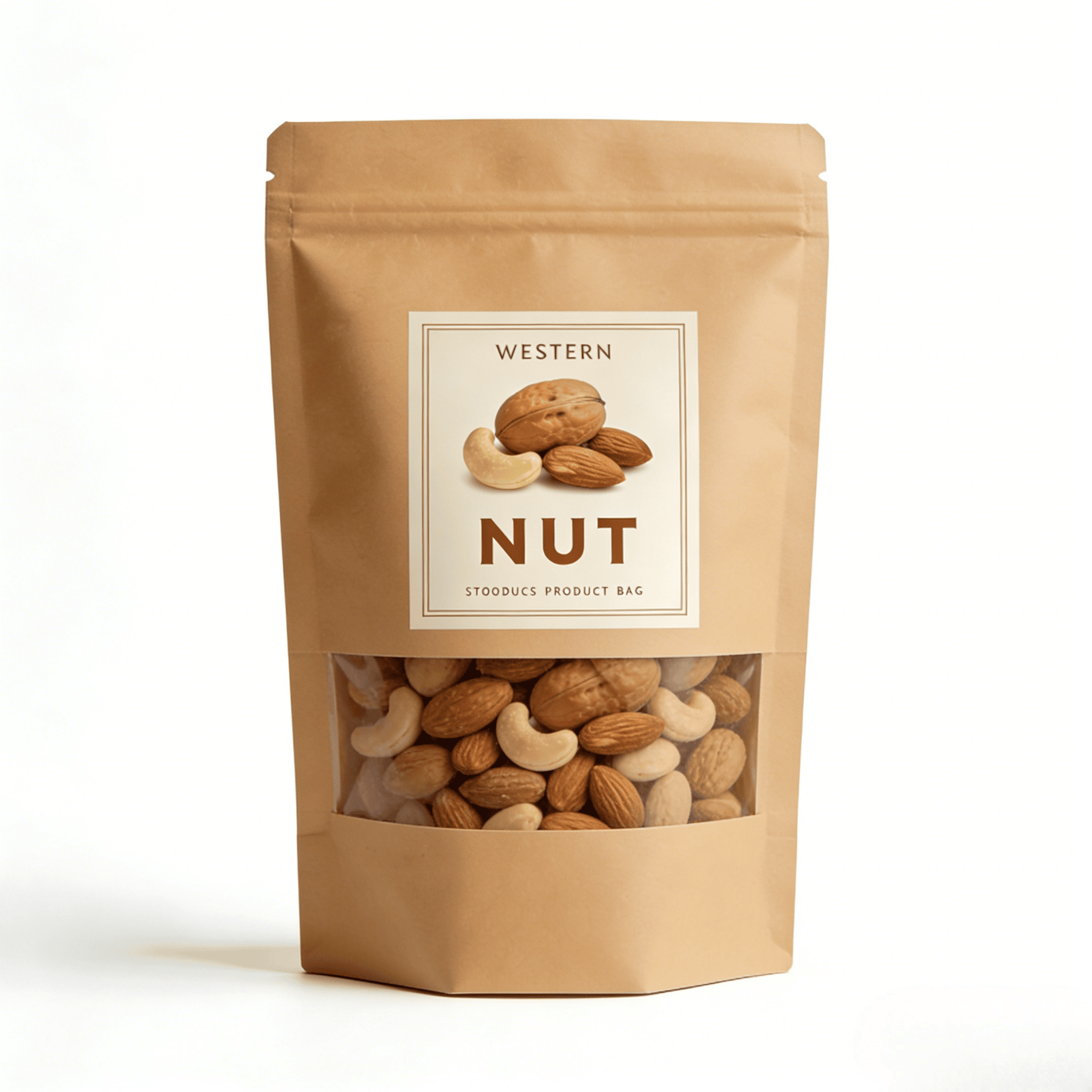 Digital gedruckte Kraftpapier-Wärmesiegel-Stand-Tasche mit Fenster für Haustierfutter und Snacks