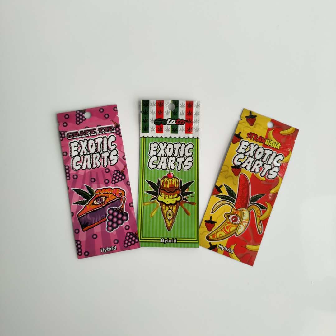 Drei Seite Siegel- Plastik- Beutel, die wiederversiegelbare Reißverschluss-Vape-Öl-Stift-Patronen-Tasche verpacken