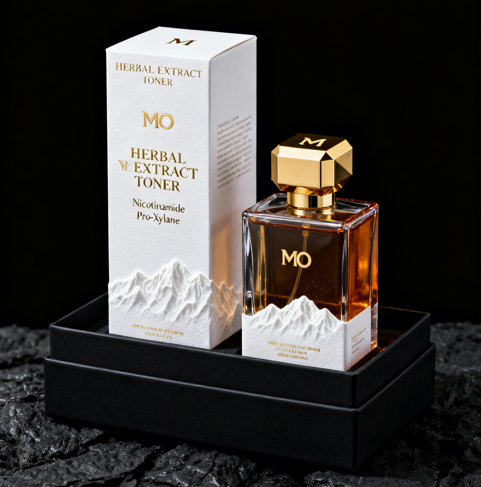 Biologisch abbaubare Kosmetikverpackungskiste für Hautpflege Geschenk-Kiste mit Goldstempel und Prägung von Parfüms Geschenkverpackungskiste