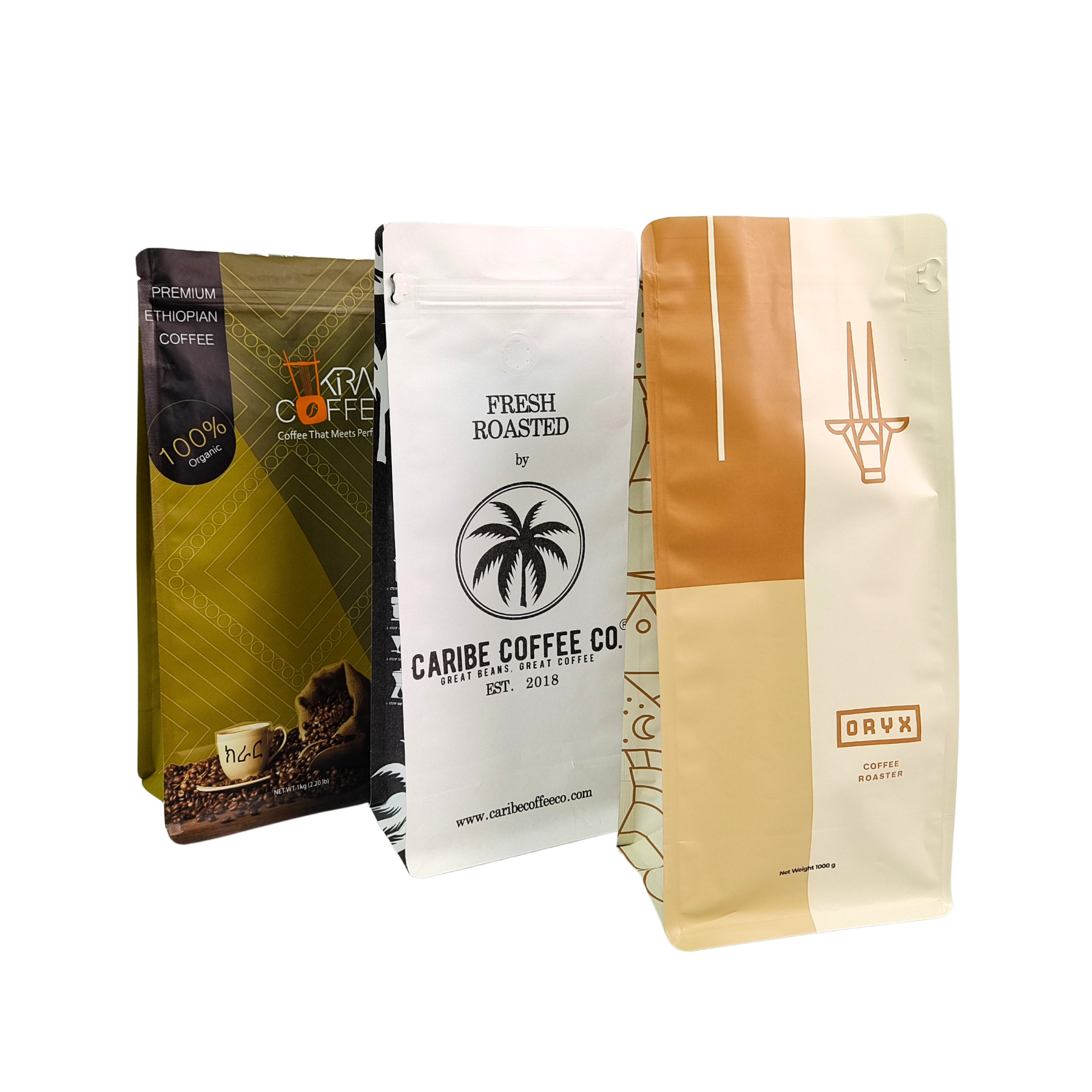 Lebensmittelechte geruchsdichte Standbodenbeutel 120 Mikrometer für Kaffee- und Snackverpackungen