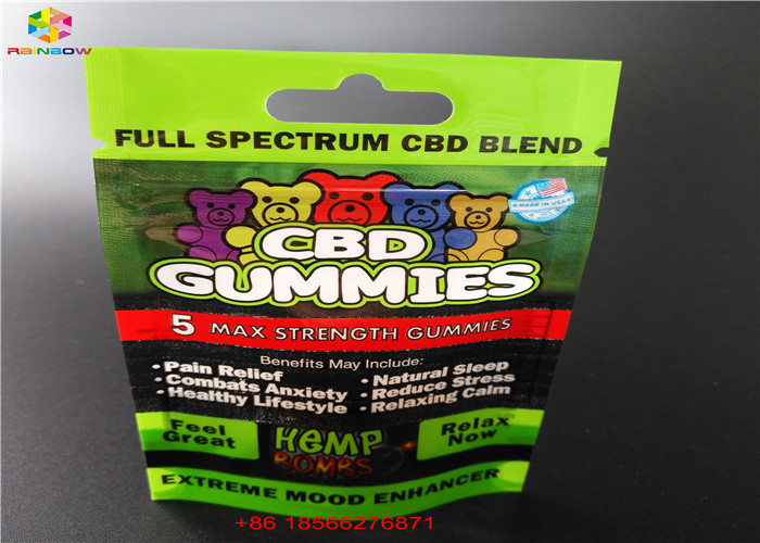 Lamelliertes Aluminiumkissen Packa blase CBD GUMMIES Plastiktaschen mit Fenster