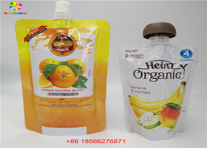 Wiederverwendbare flüssige Tüllen-Taschen, stehen oben Beutel mit Kappe Doypack-Folien-Saft-Tülle