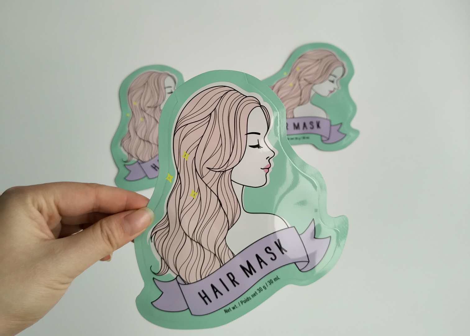 Spezielle Form-Aluminiumfolie-Seiten-Keil-Plastikkosmetiktasche-Gesichtsblatt-Masken-Verpacken