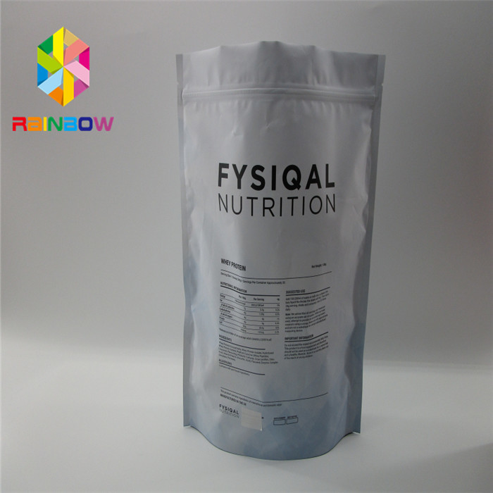 Reißverschluss-wiederverschließbare Plastikbeutel, die doppelte mit Seiten versehene Mattgoldflache Nahrungsmittelsafe-Taschen verpacken