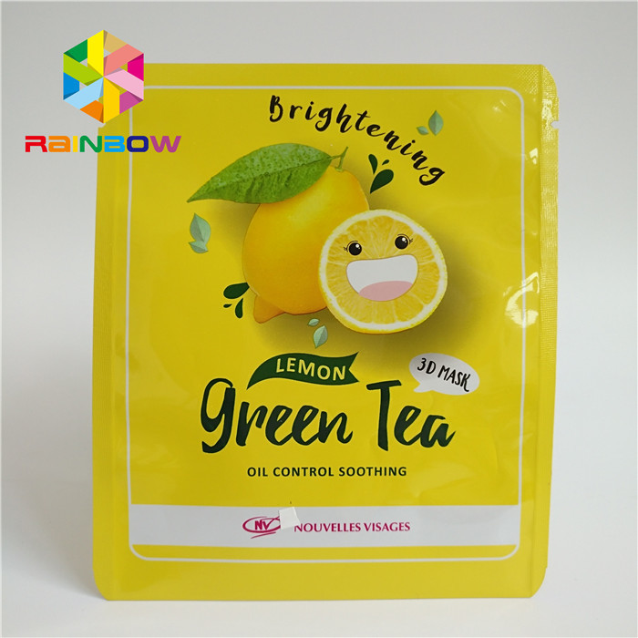 Drei die versiegelte, welche Seite Taschen mit Reißverschluss druckte, lamellierten Aluminiumfolie-Gesichtsaugen-Maske