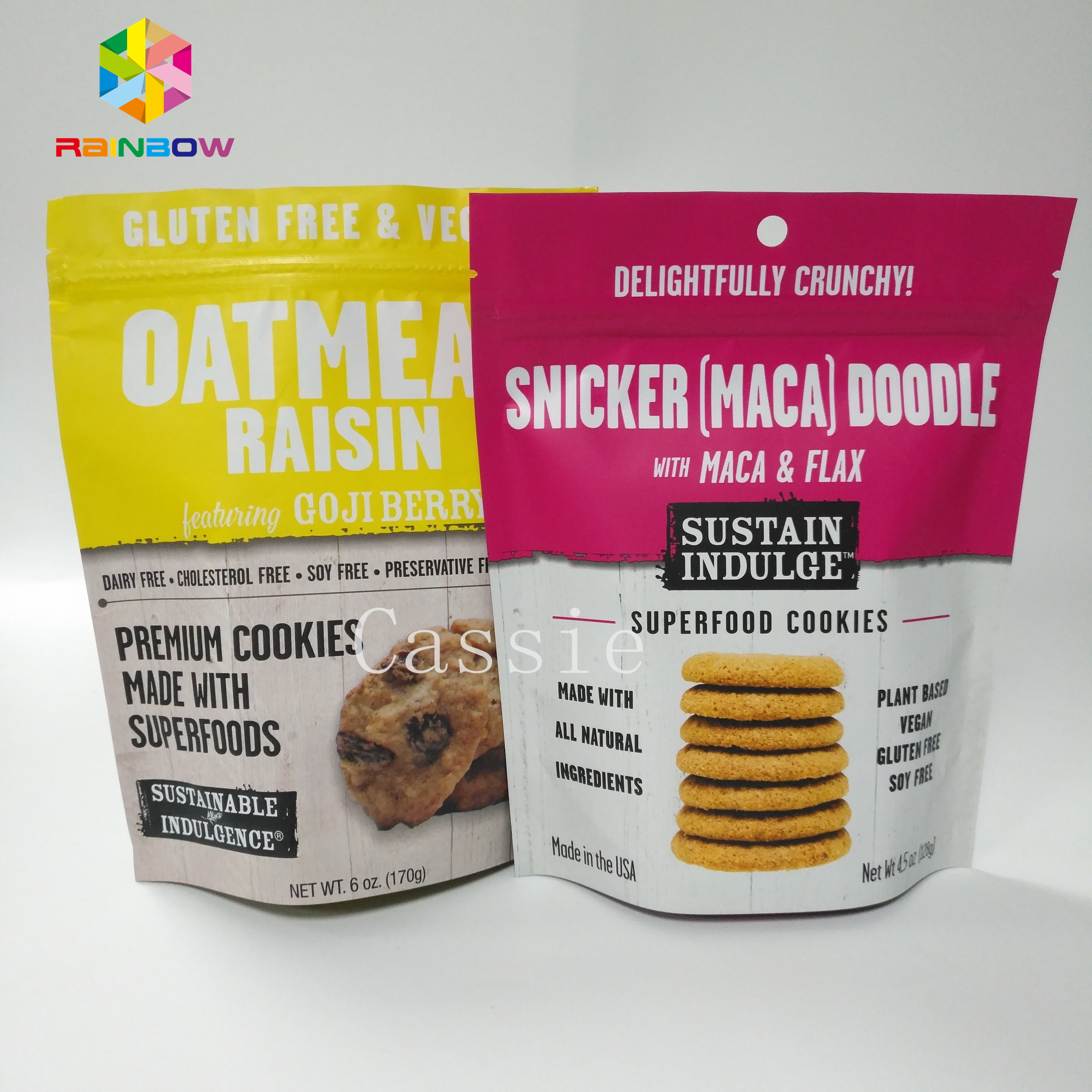 Aluminiumfolie stehen oben Taschen mit Reißverschluss, Snack-Food-Verpackentaschen kundengebundene Farbe