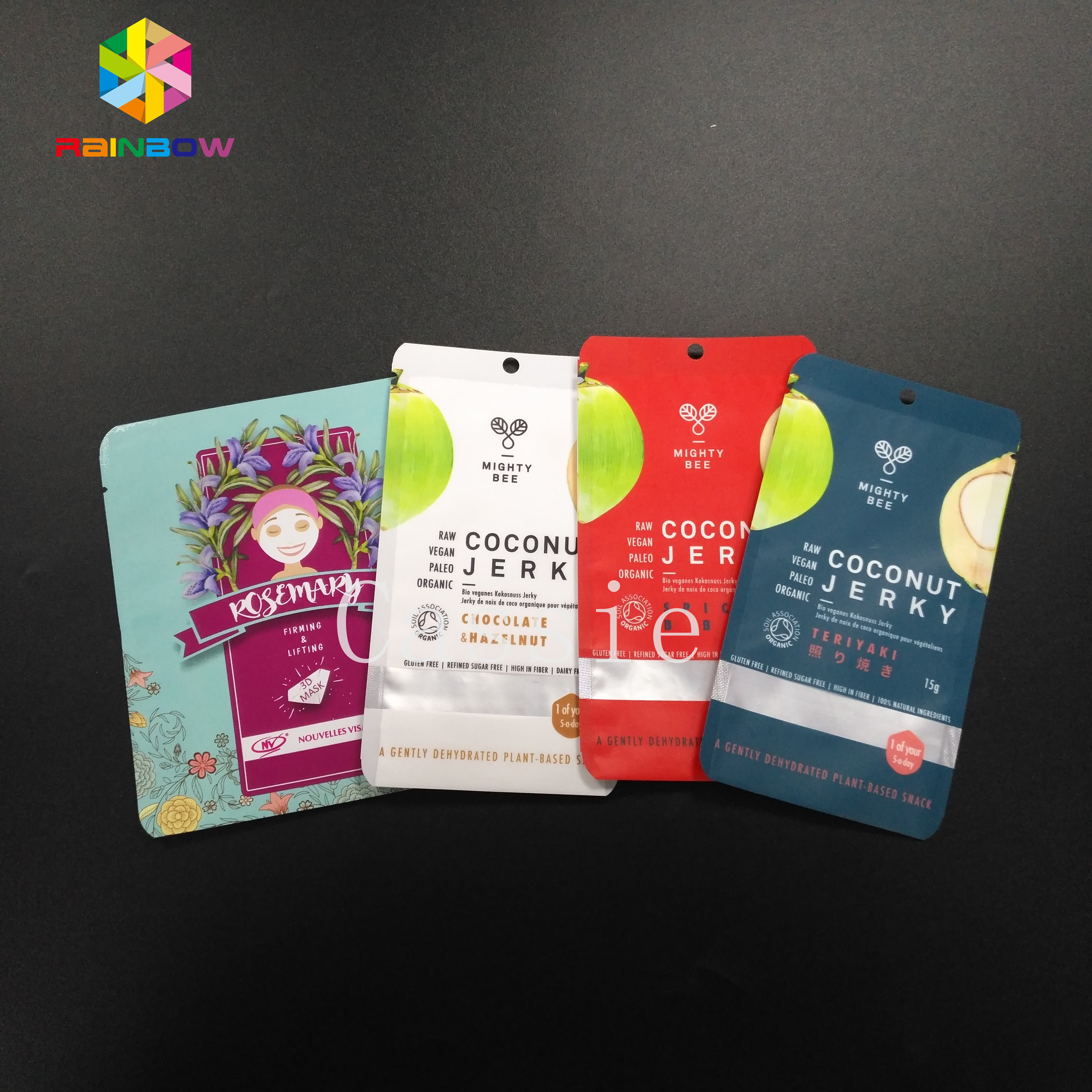 Plastik-Beutel-Griff-Dichtung sackt Nahrungsmittelgrad-Speicher-kosmetisches Tee-Pulver-Beispielwerbegeschenk ein