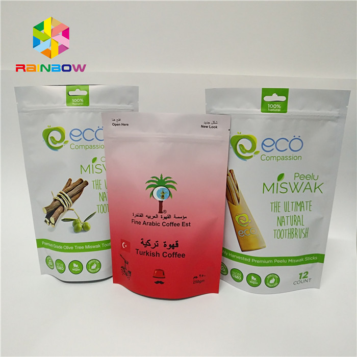 Lamellierte Folie bas Reißverschlusstasche stehen oben Verpackengewohnheit Druckheißen Plastikverkauf der plastiktaschekaffeebeutel des Beutels