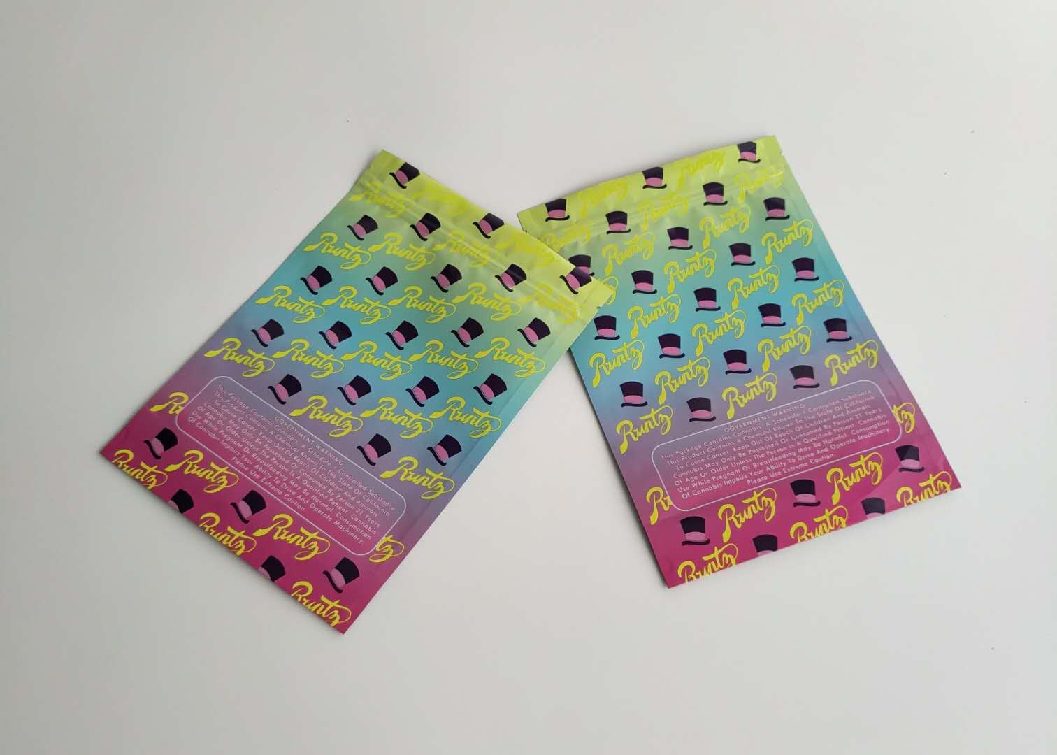 Kundenspezifisch stehen Sie oben die Plastikbeutel, die Plätzchen-Unkraut-Samen-Taschen-Hologramm-Reißverschluss verpacken