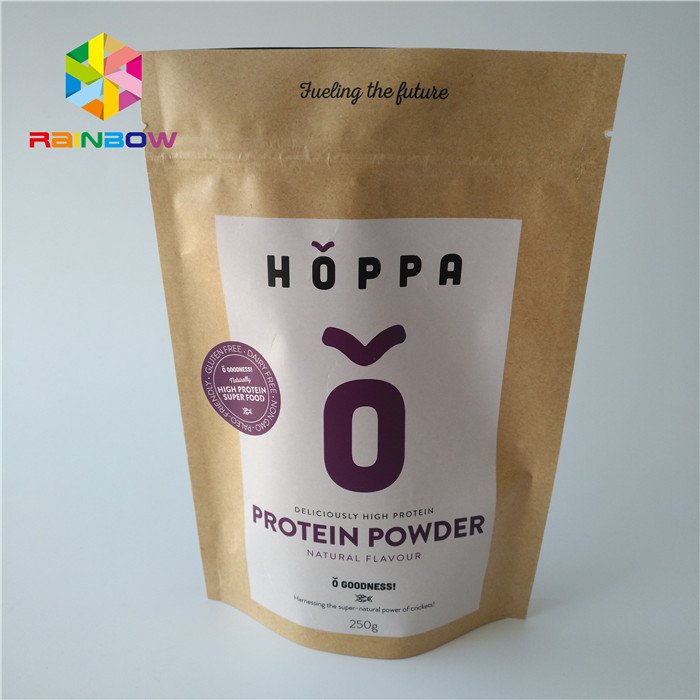 Freundlicher Folien-Beutel-Verpackennahrungsmittel-Grad-Logo mit Reißverschluss Druck-Kraftpapier-Kraftpapier Eco