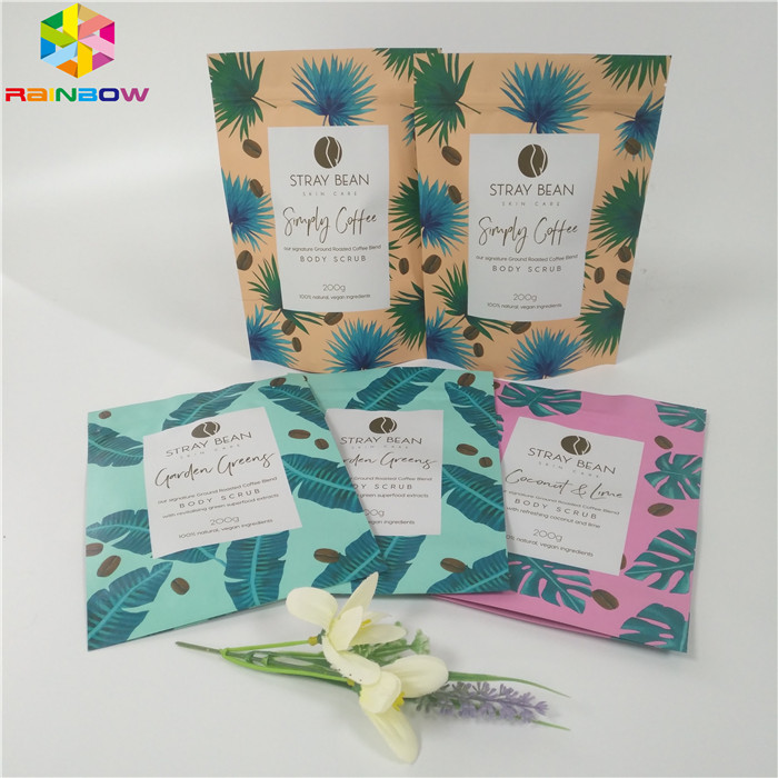 Wiederverschließbares mattes Finish stehen oben Beutel, Zipverschluss-Verpackentasche für Körperpeeling