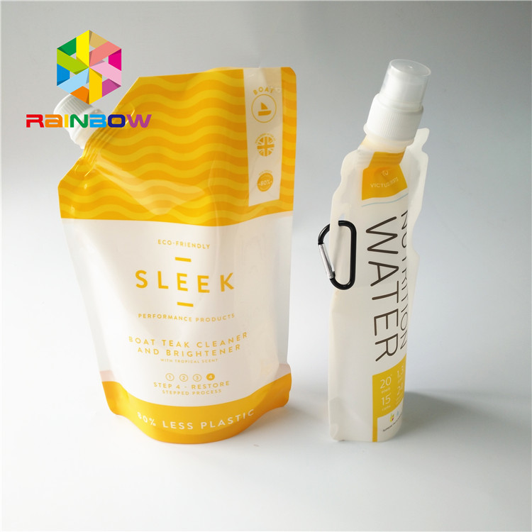 Plastikgetränkestehen flüssige Tüllen-Taschen, Fruchtsaft-Getränk oben Beutel mit Kappe