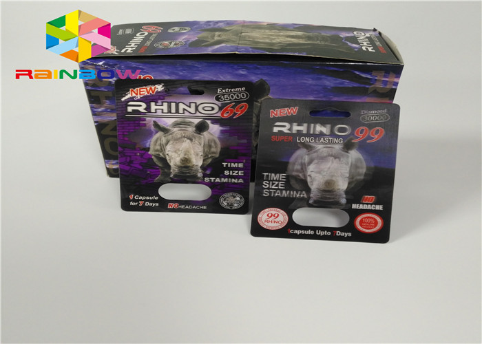 Verpackung Plastikder flaschen-Blasen-Einsatz-Karten-männliche Verbesserungs-Pillen-3d von den Karten/vom Schaukarton