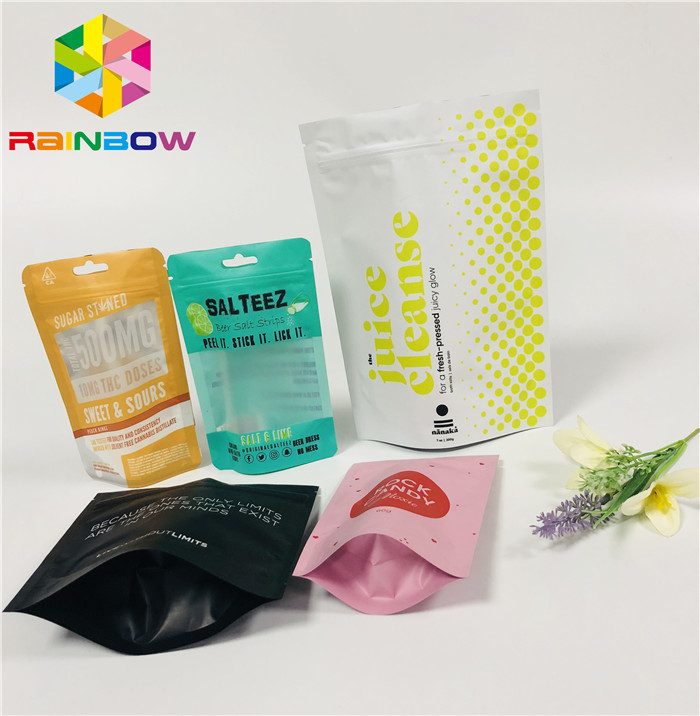 FDA Plastik stehen oben Reißverschluss-Beutel, Reißverschluss Siegelplastiktaschen mit Fall-Loch