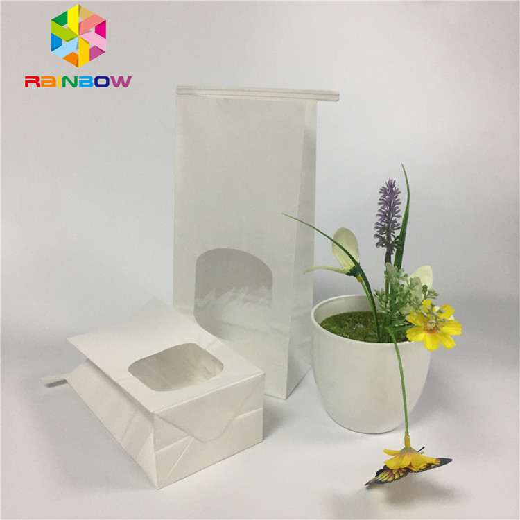 Fettdichte Imbiss-Tasche, die einfache Fenster-Tasche des Weißbuch-freien Raumes mit Zinn-Bindung verpackt