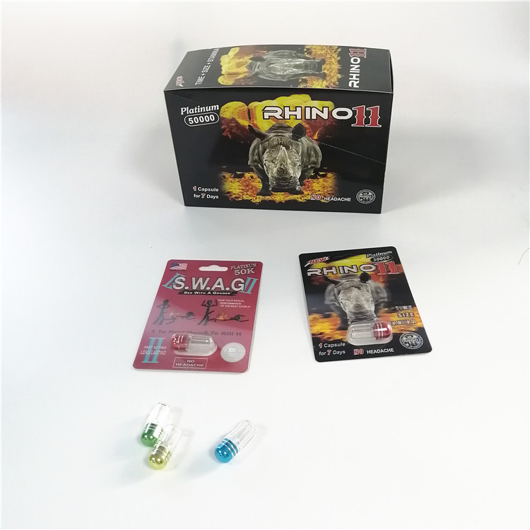 Kundenspezifische Blasen-Karten-Verpackennashorn-Behälter-Kugel für das männliche Verbesserungs-Kapsel-Verpacken