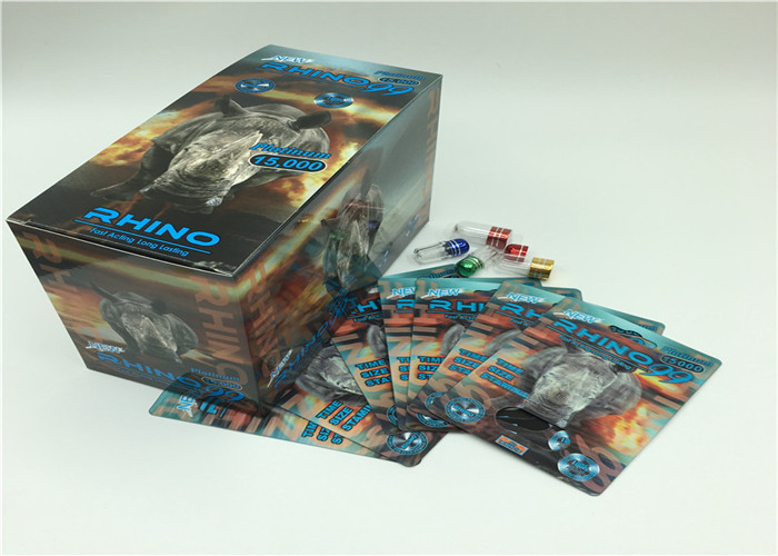 Nashorn-Pulver-Kapsel-Blisterpackung des Gold69k, die Karte 3D mit Plastikabdeckung verpackt